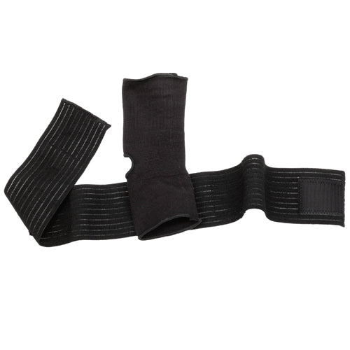 Blue Jay Ankle Support Wrap - Adjustable Compression Brace for Pain Relief - Black, Large (9-10)