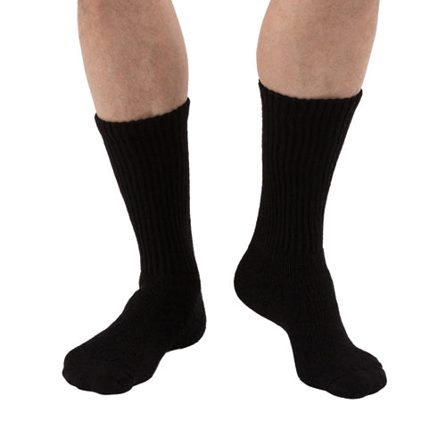 Sensifoot Diabetic Socks Crew Black XL - Mild Compression, Moisture Wicking, Unisex