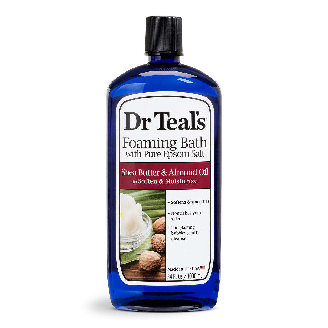 Dr Teal's Shea Butter & Almond Oil Foaming Bath With Pure Epsom Salt 34 Fl Oz
