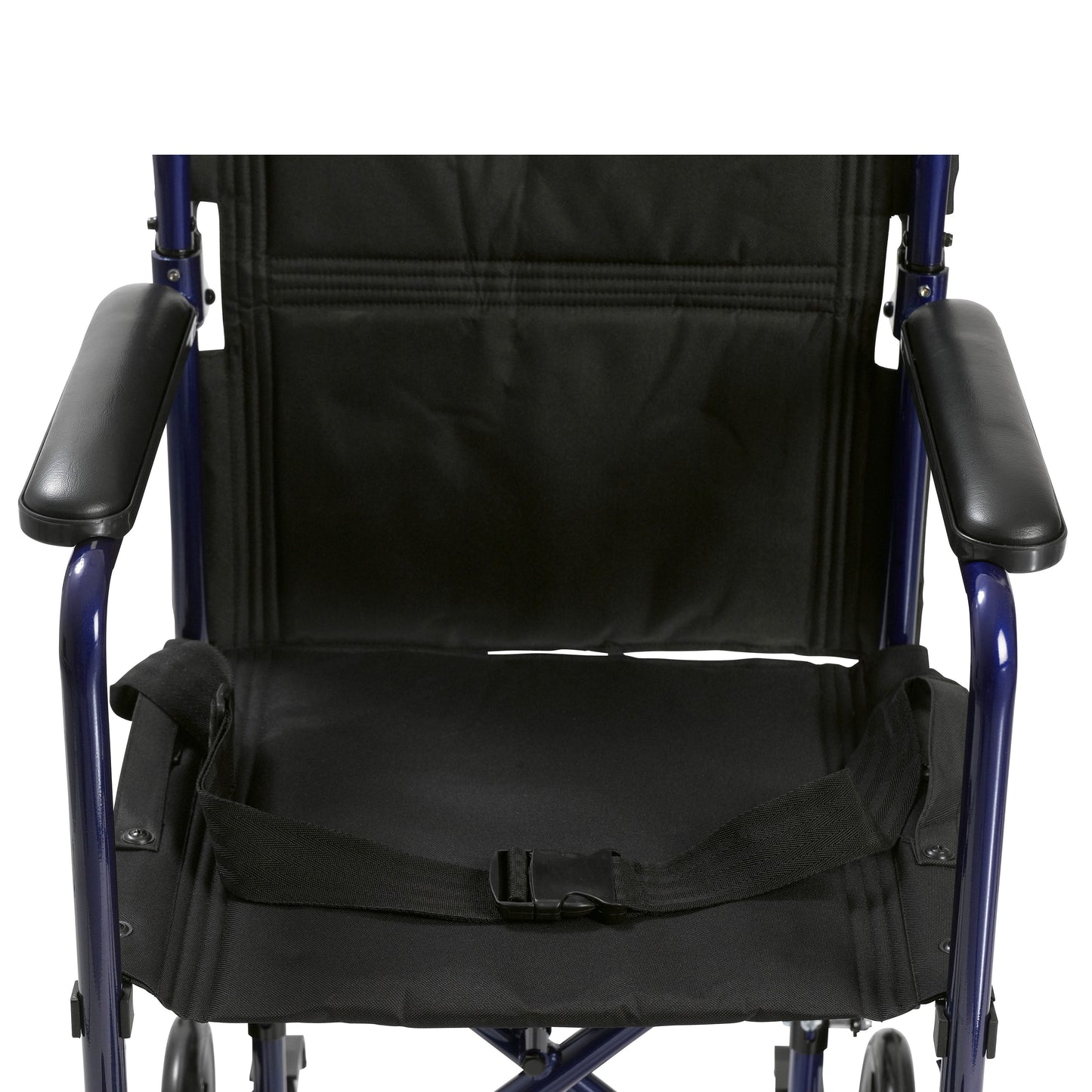 Lightweight Blue Transport Wheelchair 17 inch Seat, 19 lbs, Foldable