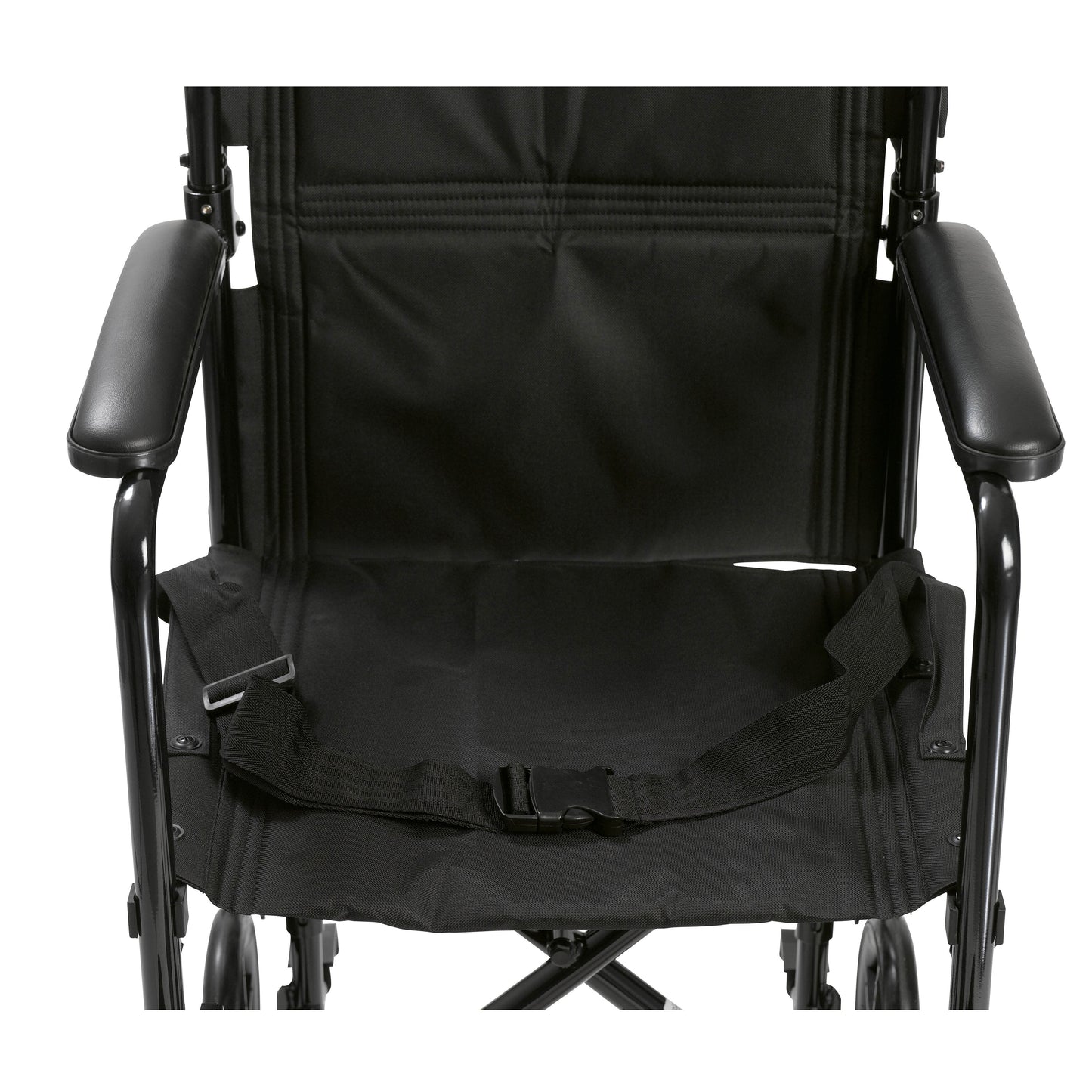 Lightweight Transport Wheelchair, Black, 17" Seat - Aluminum Frame, Foldable
