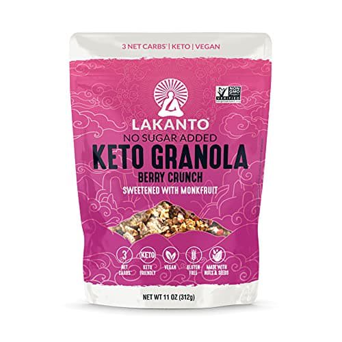 Lakanto Granola: Keto Berry Crunch, Low-Carb, Sugar-Free, High Fiber (10x 11oz Bags)