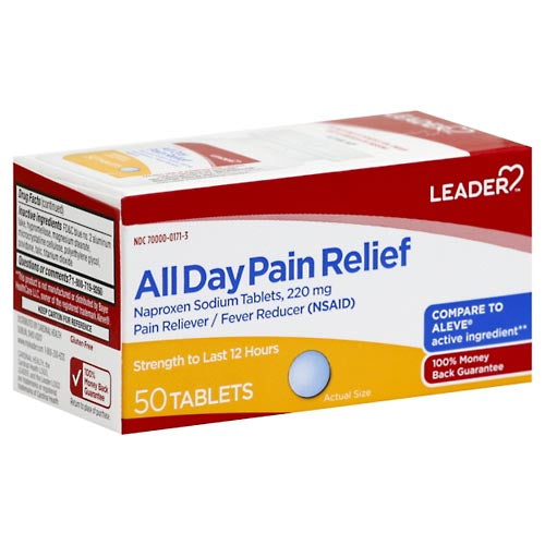 Leader(Tm)Hour Pain Reliever And Fever Reducer 220 Mg Tablets 50 (Compare to Aleve Tablets)