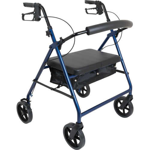 Bariatric Rollator 400 lb Capacity, 8-inch Wheels, Blue