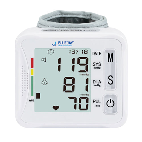 Digital Wrist Blood Pressure Monitor with Voice Broadcast & Case by Blue Jay - 198 Memories