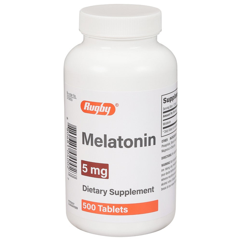 Rugby® Melatonin 5 mg – 500 Tablets (Value Size)