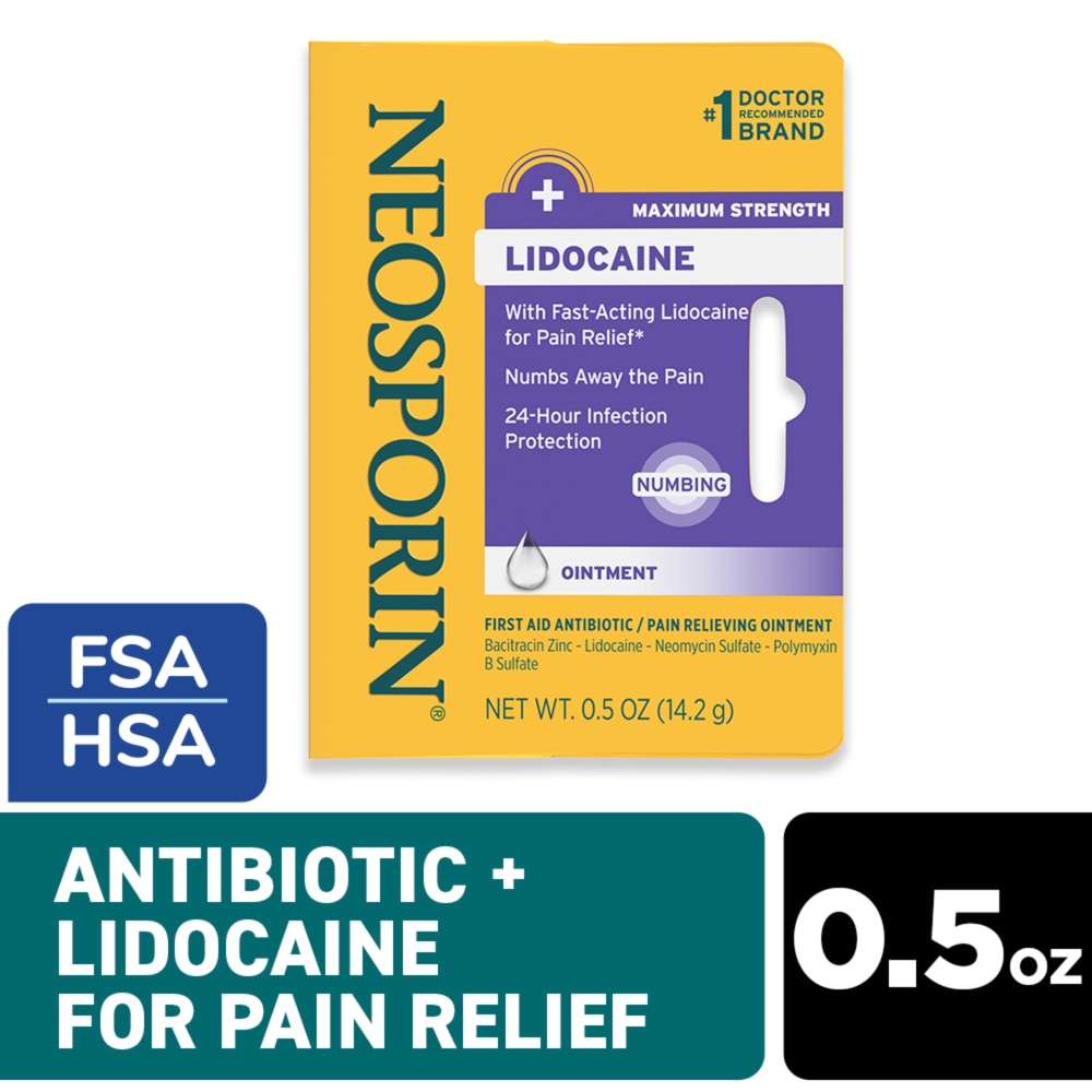 Neosporin Maximum Strength Ointment Lidocaine 0.5 Oz
