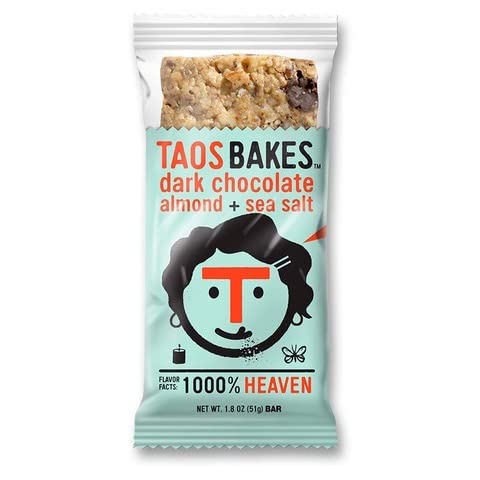 Taos Bakes Bar Dark Chocolate Almond Sea Salt, Pack of 12, 1.8 Oz Each