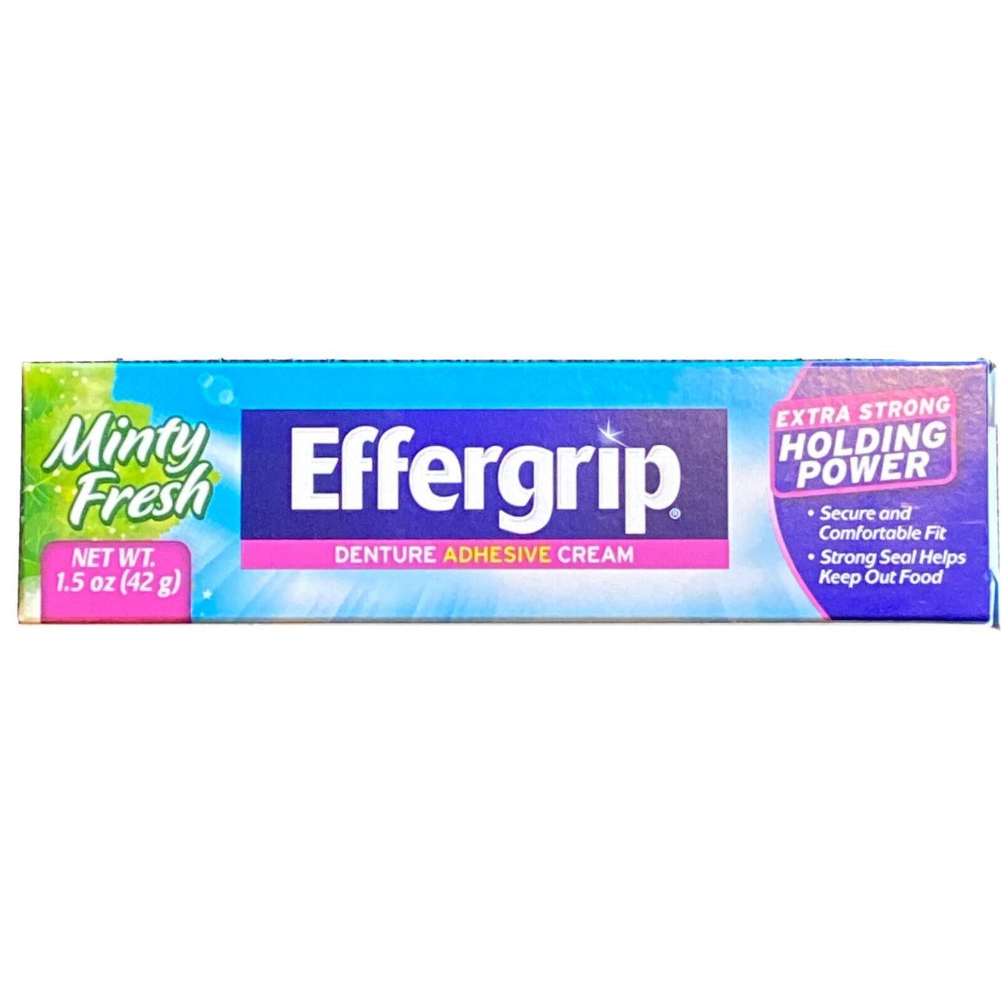 Effergrip Denture Adhesive Cream Extra Strong Holding Power 1.5 Oz