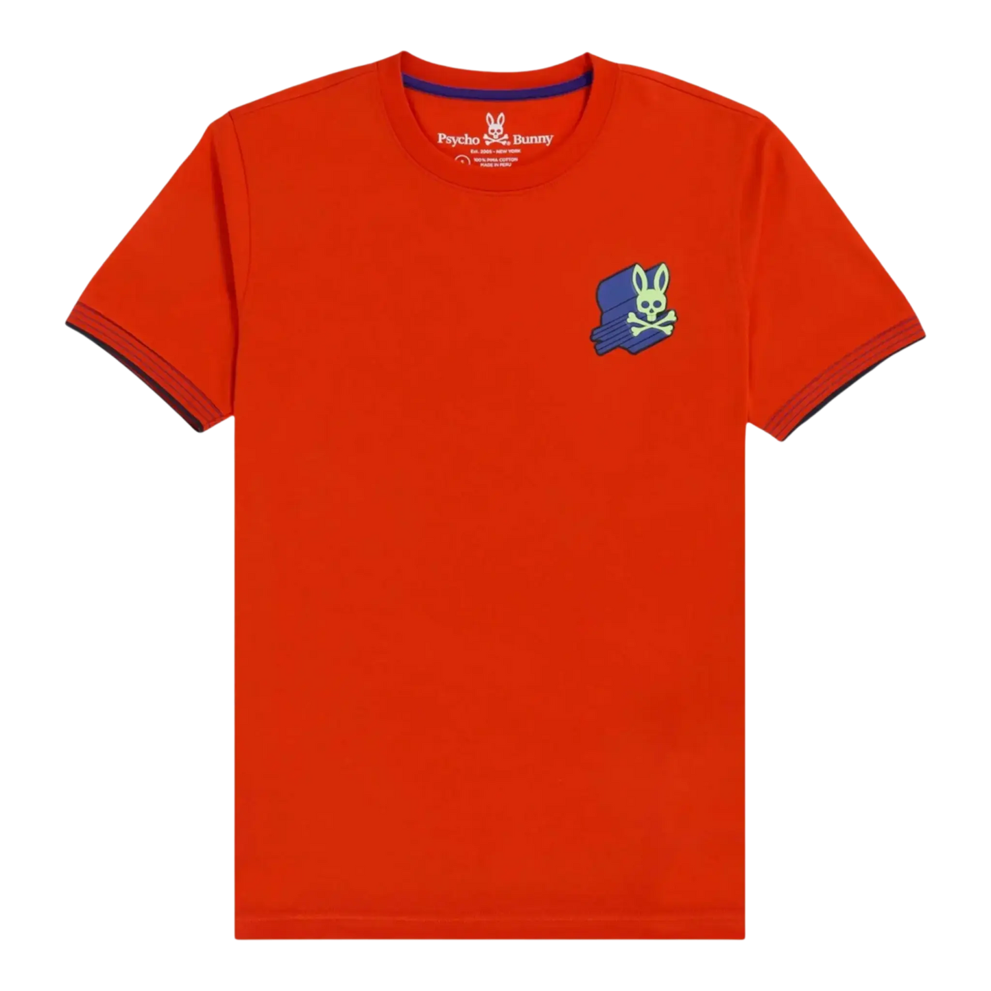 Psycho Bunny Asher Chest Logo Men T‑Shirt Red Spice