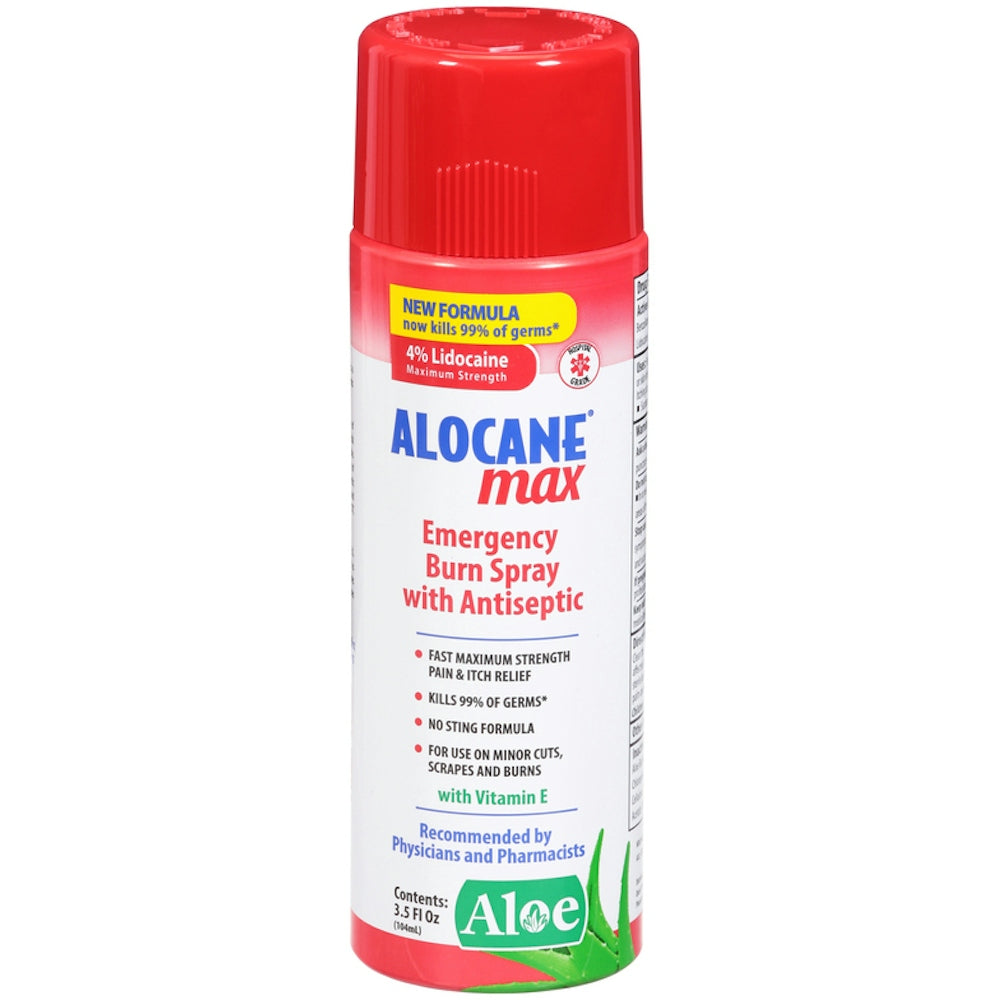 Alocane Max Emergency Burn Spray With Antiseptic 3.5 Fl Oz
