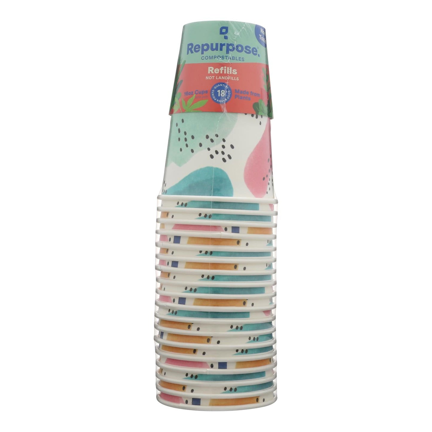 Repurposed Compostable 16 Oz Cups (Pack of 12 - 216 Total)