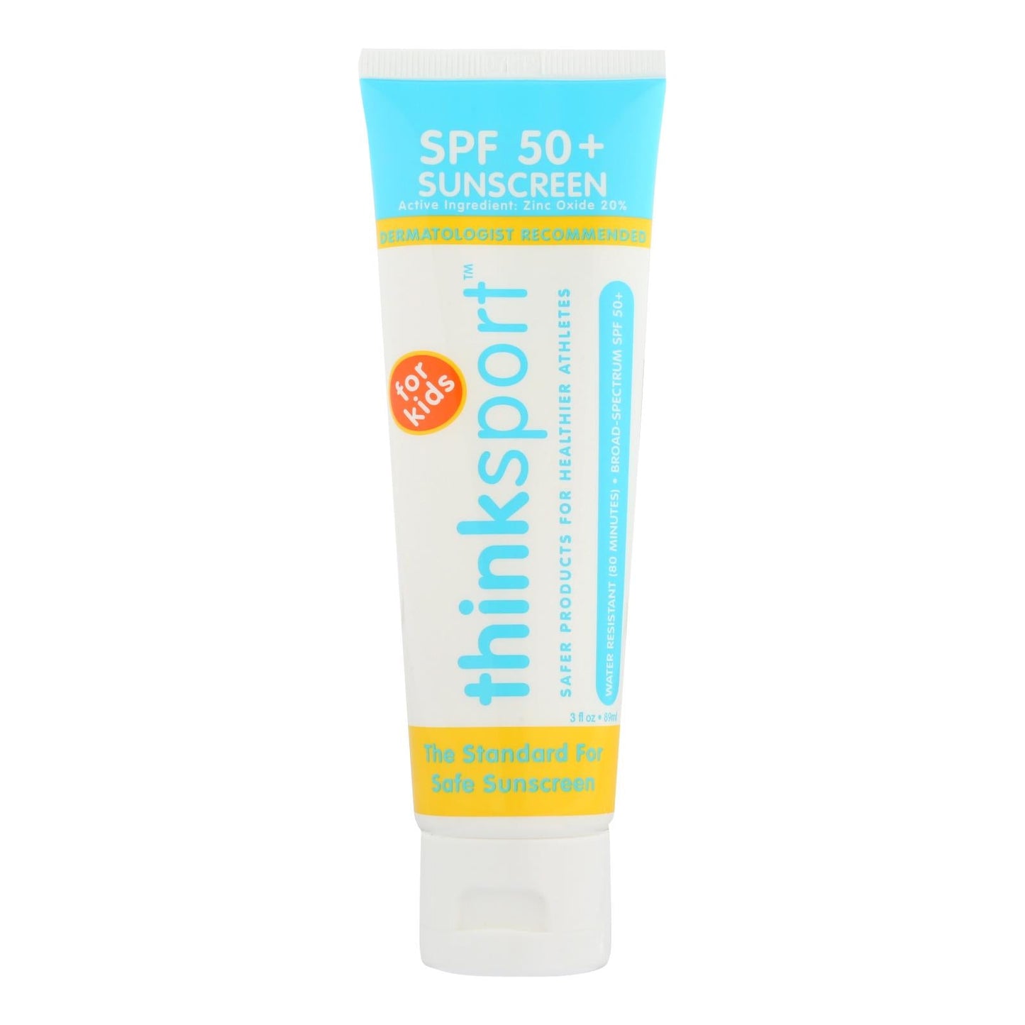 Thinksport Mineral Kids Sunscreen, Safe and Effective SPF 50+, 3 Oz.
