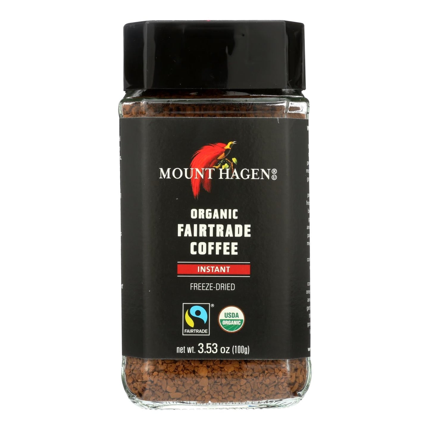 Mount Hagen Instant Coffee - Fairtrade Organic, 6 x 3.53 Oz.