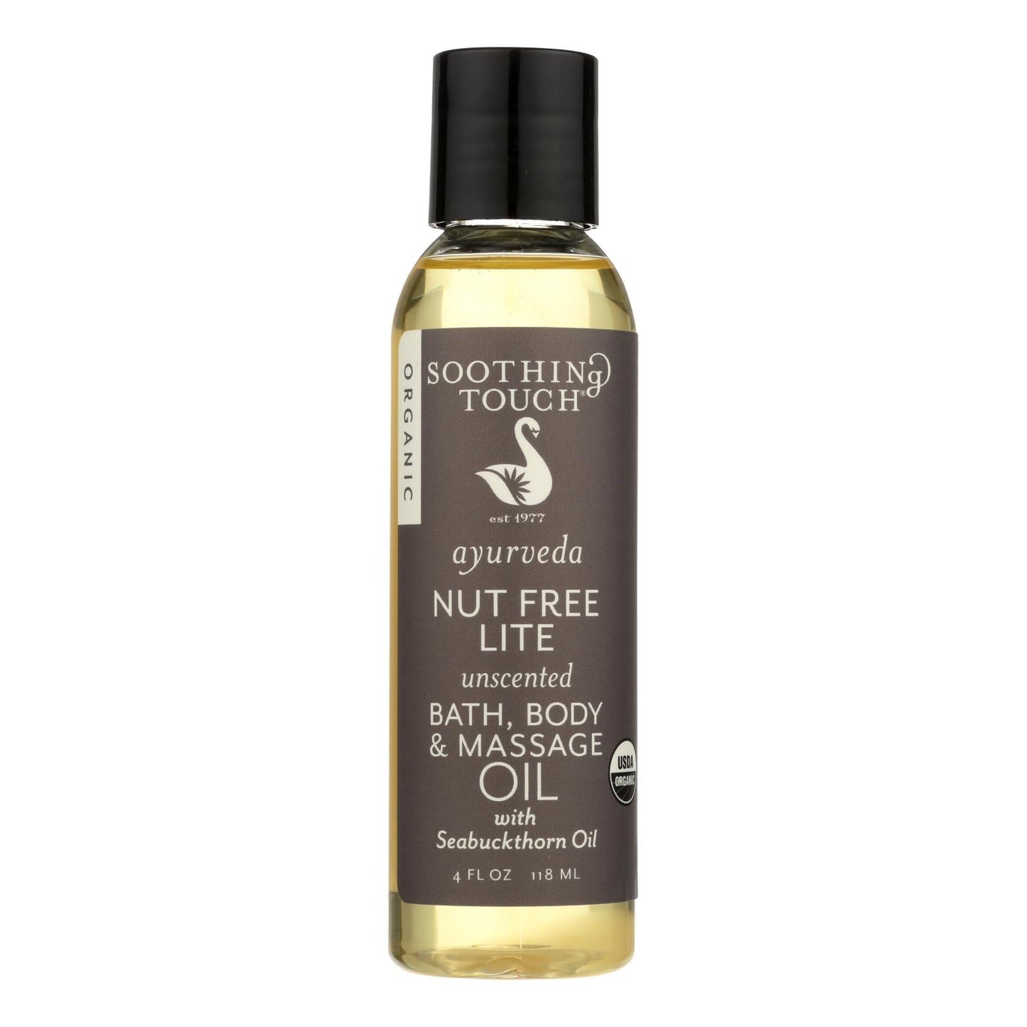 Soothing Touch Organic Ayurveda Nut-Free Lite Unscented Body Massage Oil (4 Oz.)