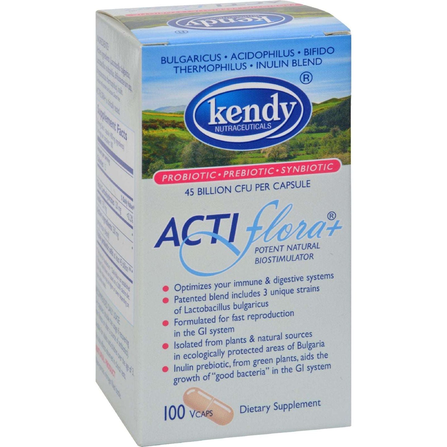 Actiflora Plus Prebiotic, Probiotic & Symbiotic by Kendy USA (100 Capsules)