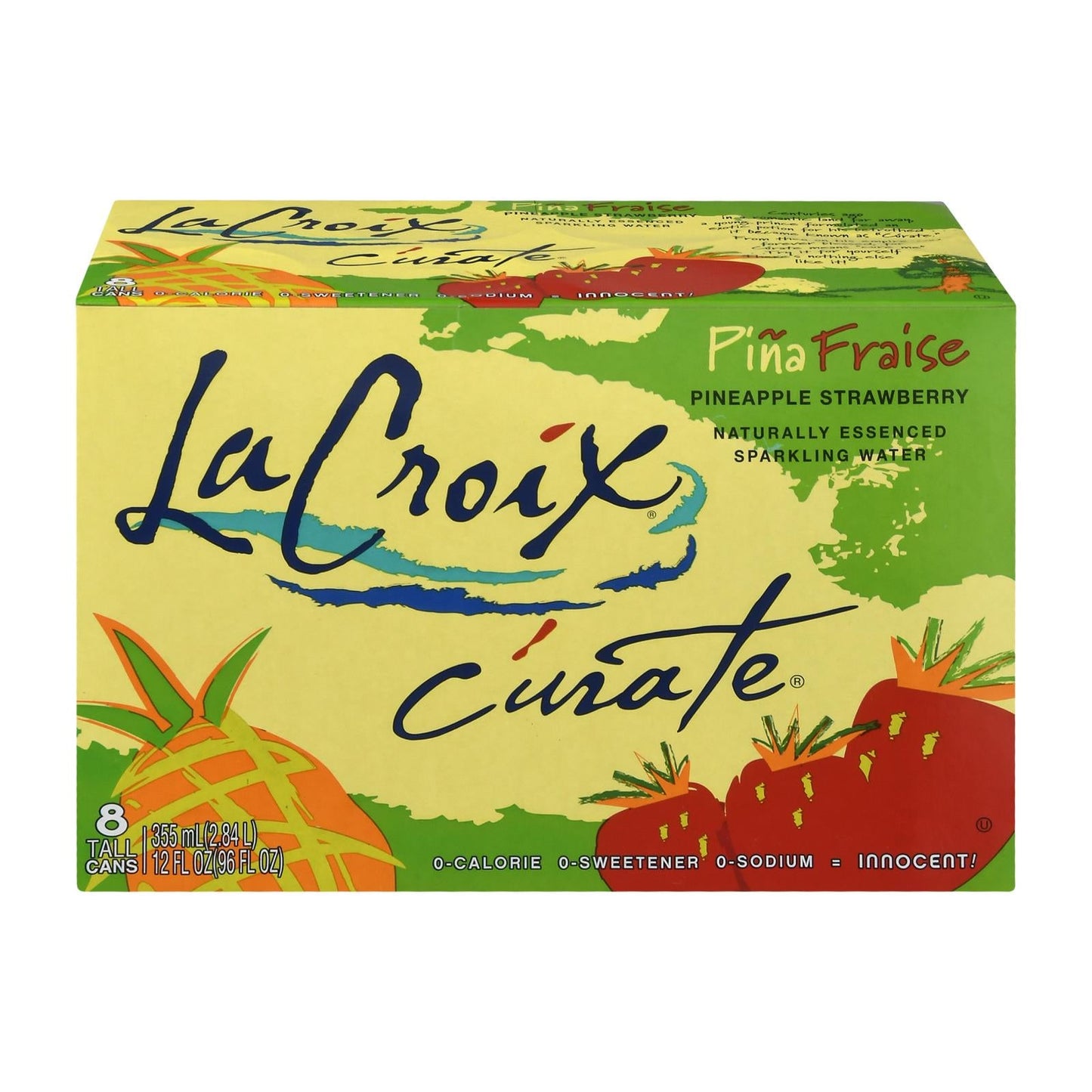 Lacroix Sparkling Water - Pina Fraise - 12 Fl Oz. - Case of 3 Bottles