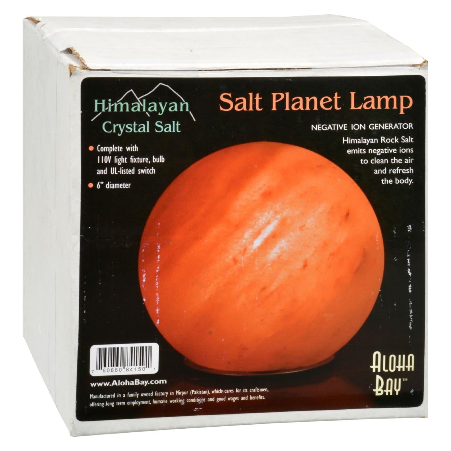 Himalayan Salt Crystal Globe Lamp, USB-Powered | Planet Earth Design
