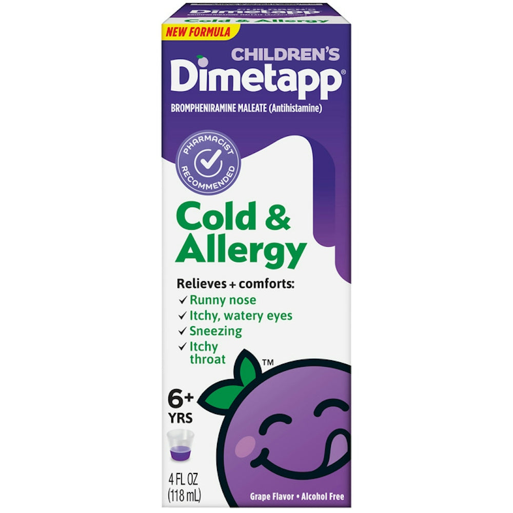 Dimetapp 6+ Yrs, Children's, Grape Flavor Cold & Allergy 4 Fl Oz