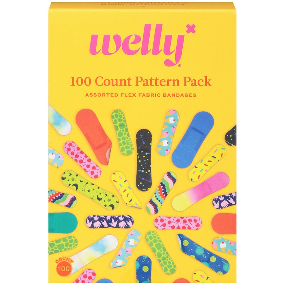 Welly Flex Fabric Assorted Bandages Pattern Pack 100Ea