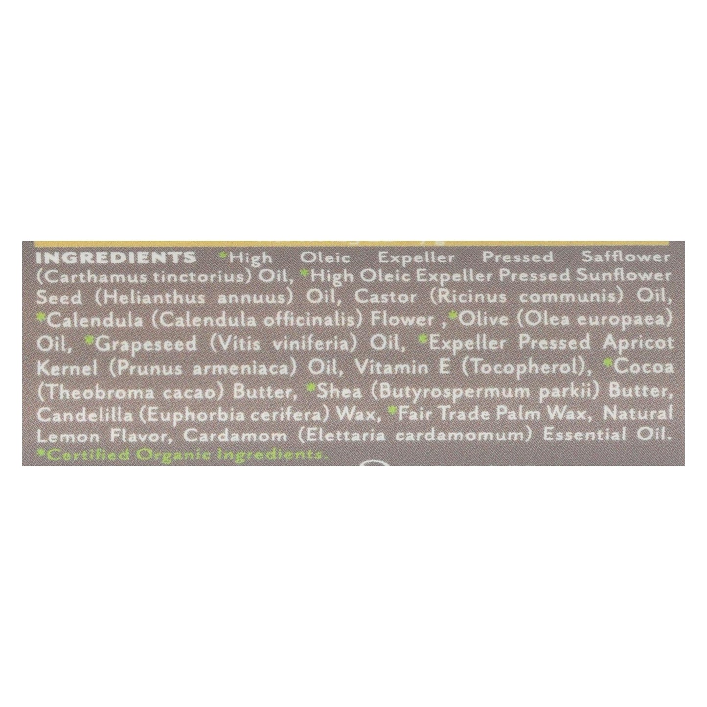 Soothing Touch Vegan Lip Balm, Lemon Cardamom, 0.25 oz (Case of 12)