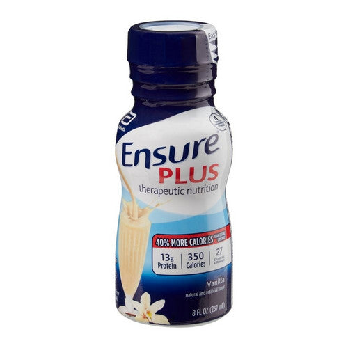 Abbott Nutrition Ensure Plus Therapeutic Nutritional Shake, Vanilla, 8 Oz Bottle