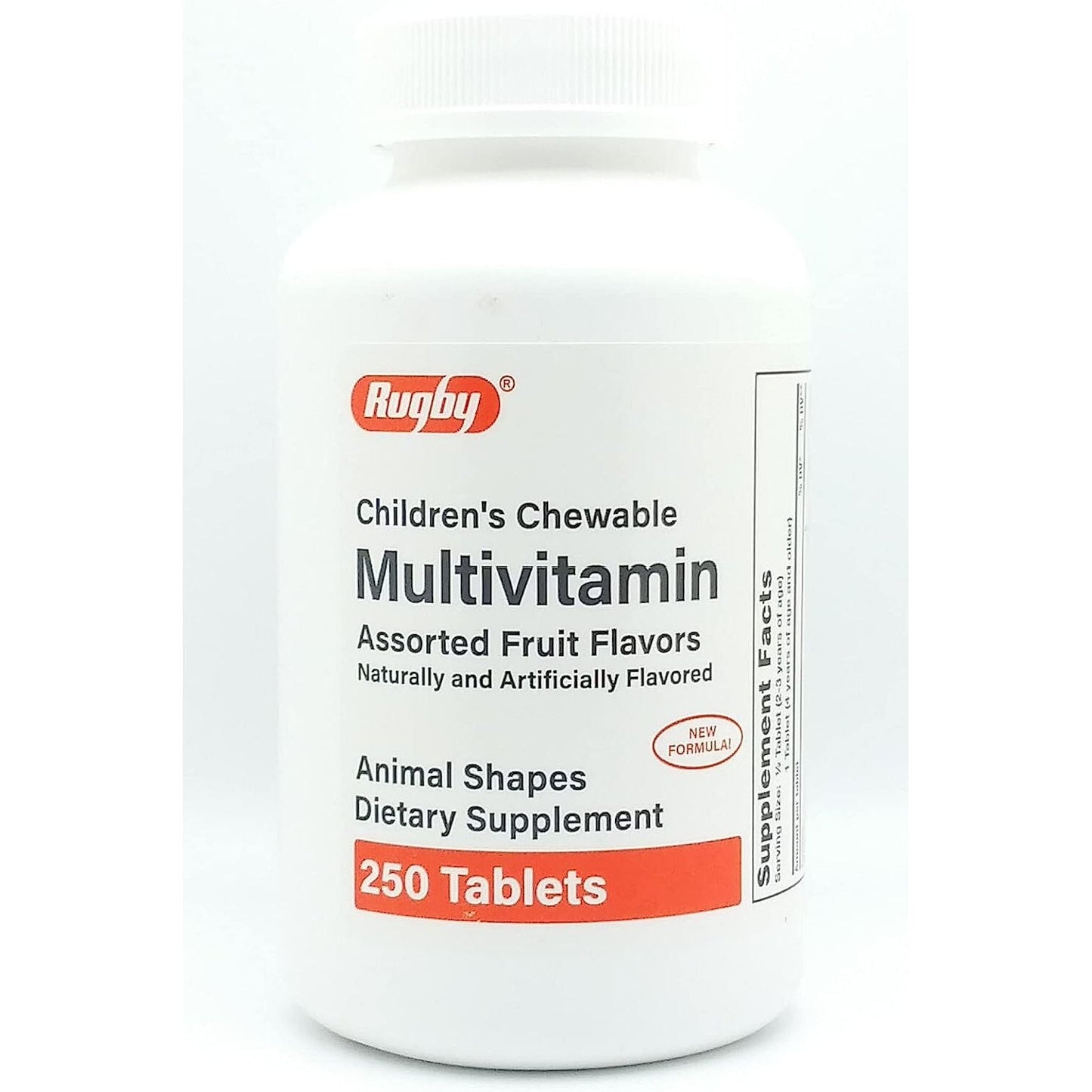 Rugby 2PKRugby Children's Chewable Multivitamin Fruit/Animal Shapes 250Ct