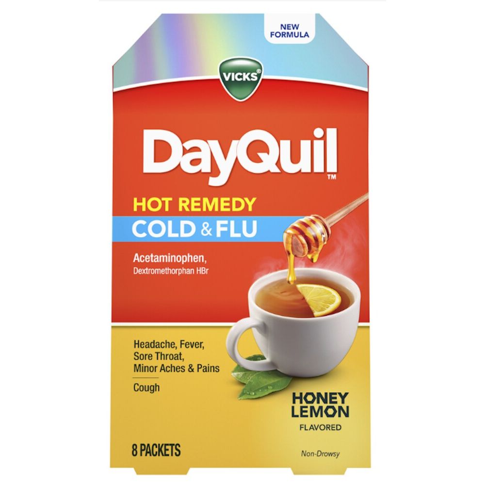 Vicks DayQuil Honey Lemon Cold & Flu Hot Remedy – Multi-Symptom Relief