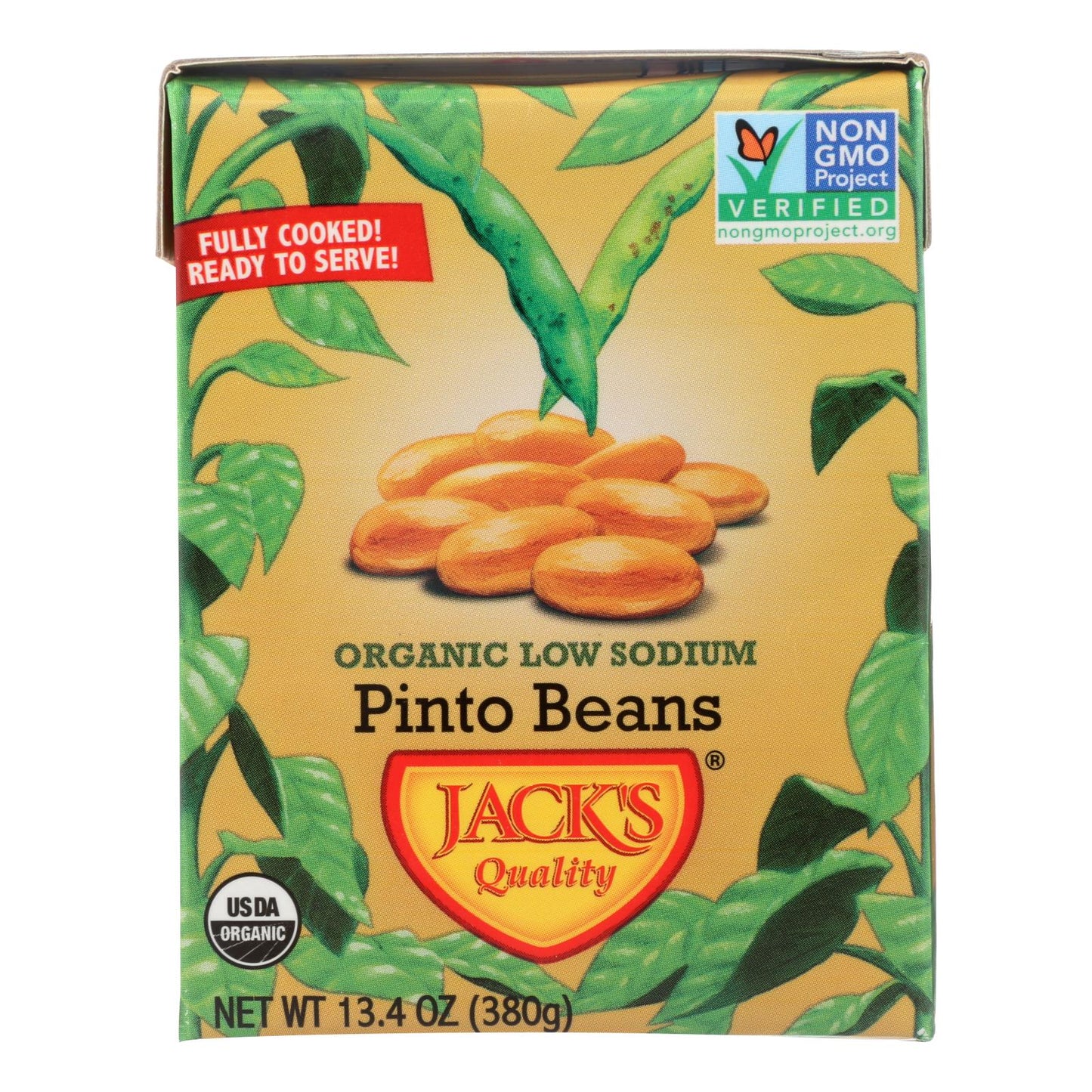 Jack's Quality Pinto Beans, Organic, Low Sodium, 8-Pack (13.4 Oz Each)