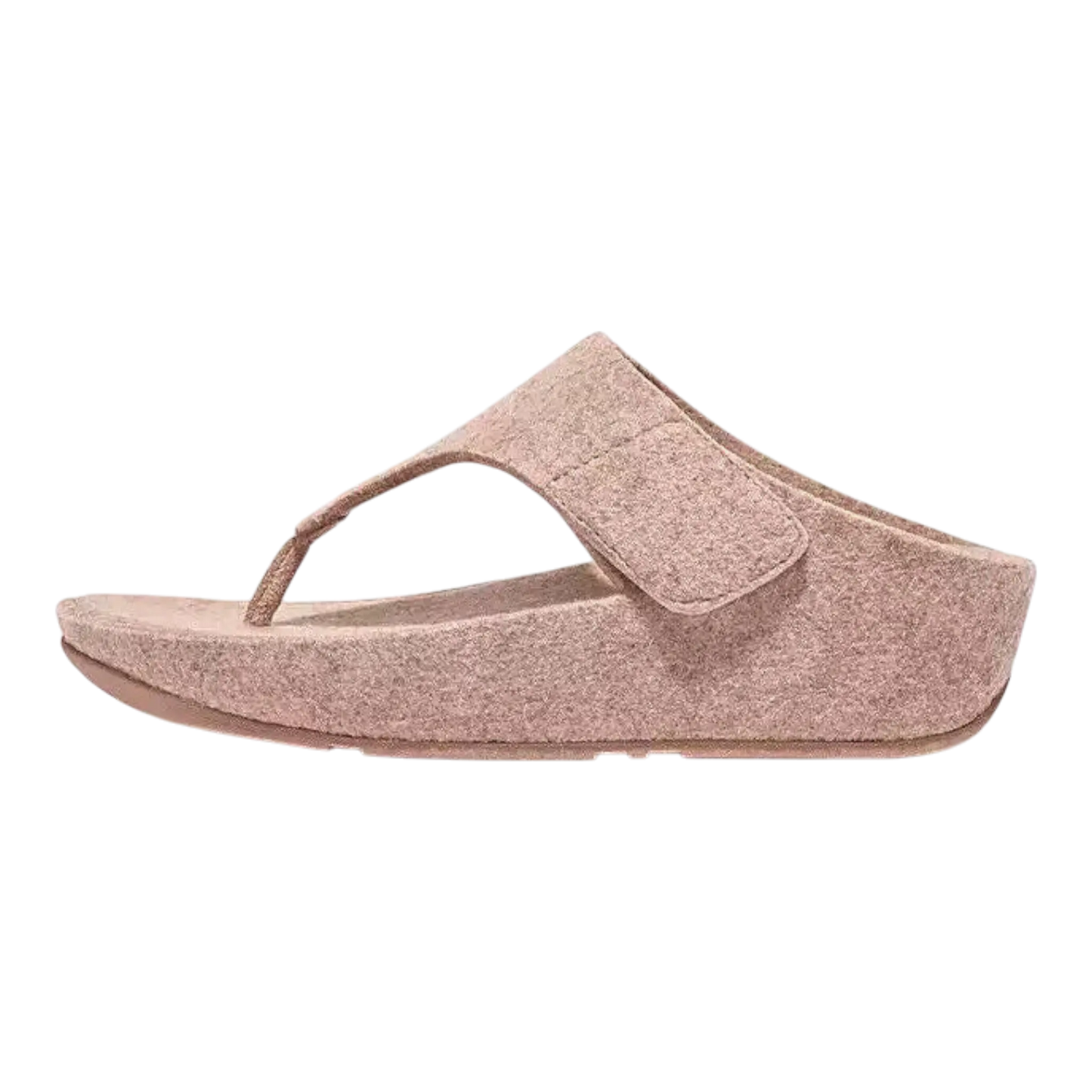 FitFlop Shuv Women Slide Sandals Beige Adjustable Felt Toe-Post