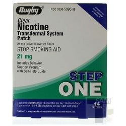 Rugby® Nicotine Transdermal System Patch – Step 1 (21 mg, 14 Count)