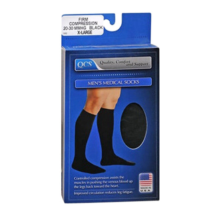 Loving Comfort Dress Scott Knee High Closed Toe Men's 20-30 Mmhg Black X-Large