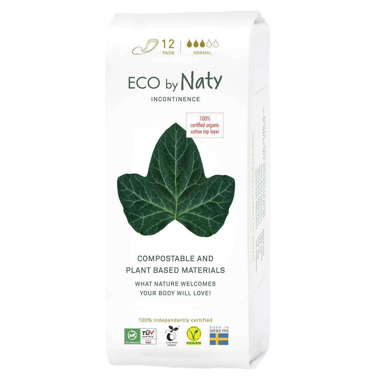 Eco By Naty Incontinence Pad Normal (12 Count)