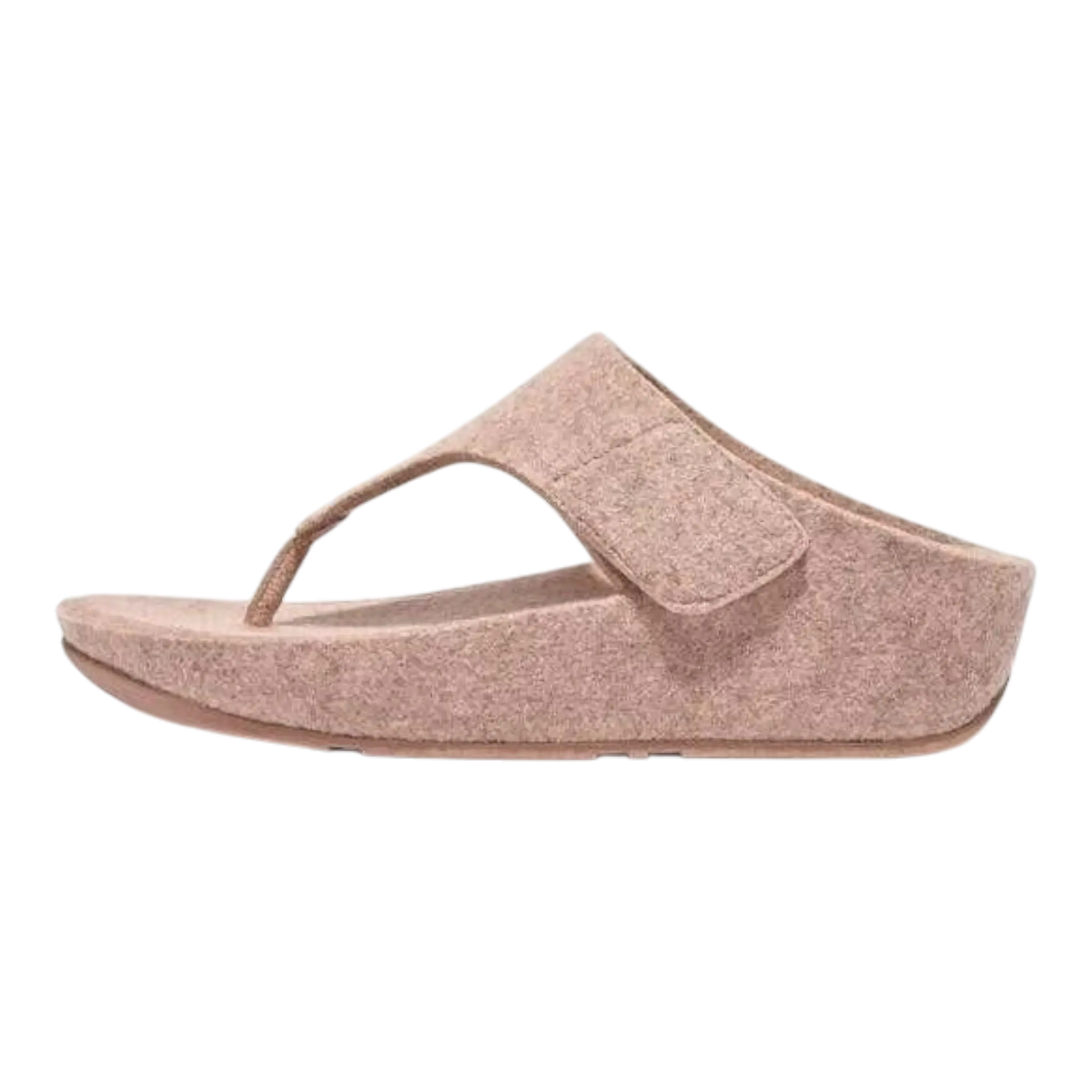 FitFlop Shuv E01 FR7-137 Women Toe-Post Sandals Beige Adjustable Felt Comfort