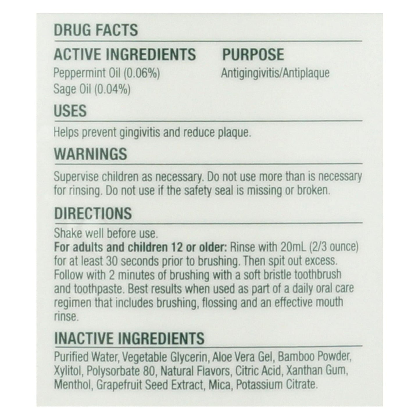 Natural Dentist Pre-Brush Rinse - Whitening - Clean Mint - 16.9 Fl Oz
