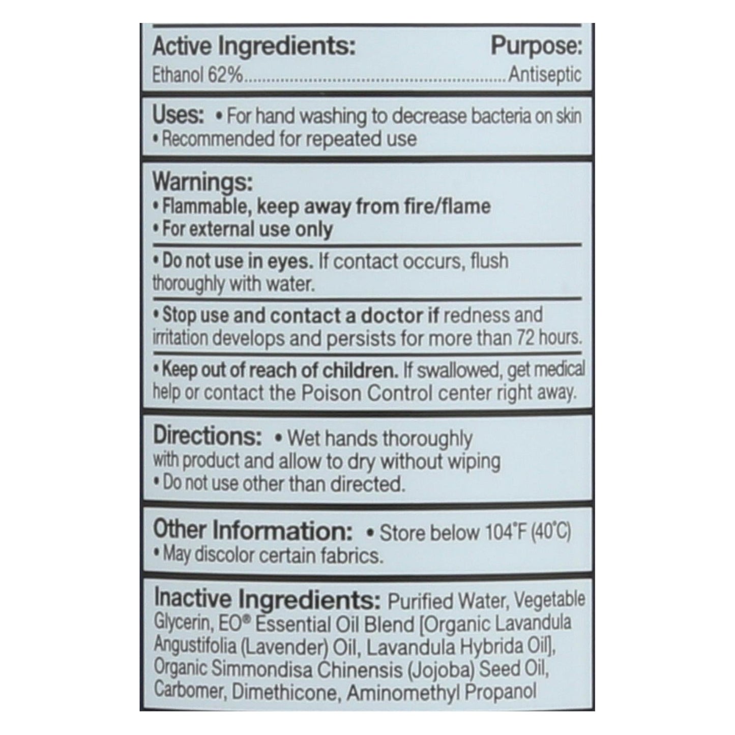 Eo Products Hand Sanitizing Gel with Pure Lavender Essential Oil (8 Oz.)