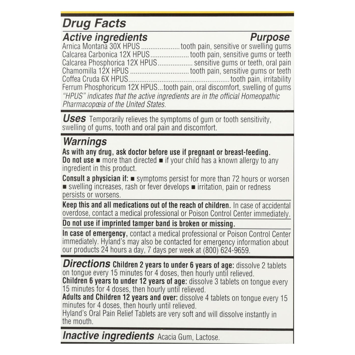Hyland's 4Kids Pain Relief Tablets 125ct