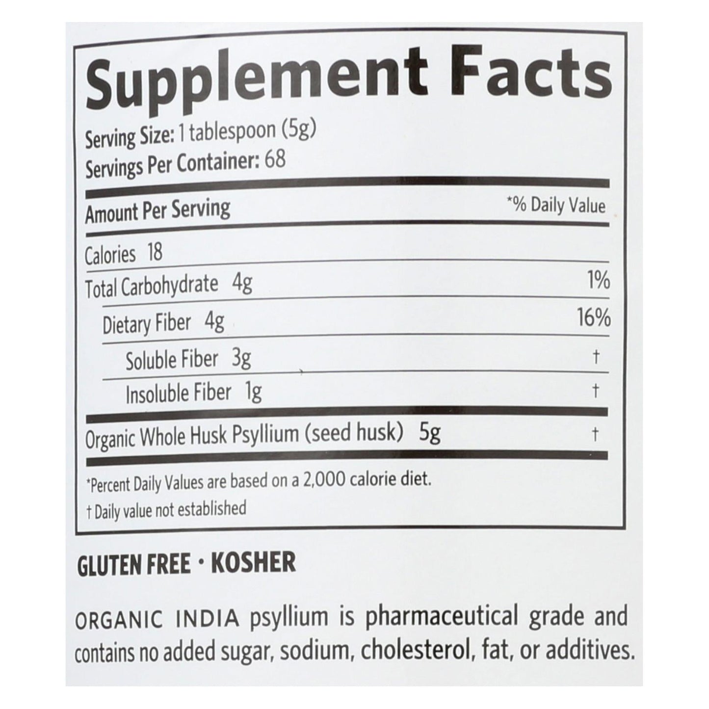 Organic India Fiber Harmony Psyllium Whole Husk, 12 Oz.