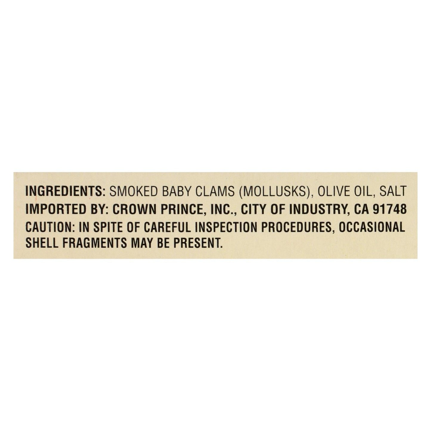 Crown Prince Smoked Baby Clams in Olive Oil (3 Oz, 12-Pack)