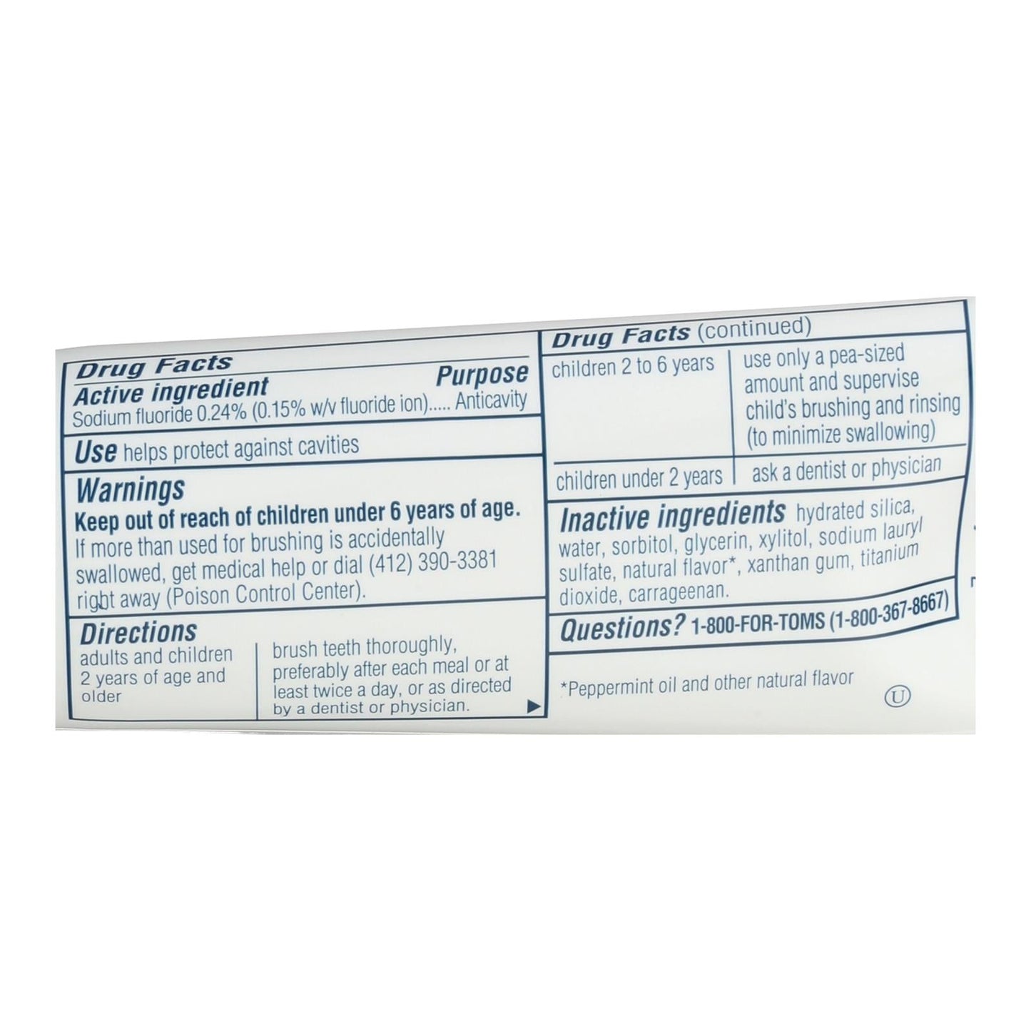 Tom's of Maine Travel-Size Natural Toothpaste with Fluoride, Refreshing Fresh Mint Flavor (24 Pack of 3 Oz. Tubes)