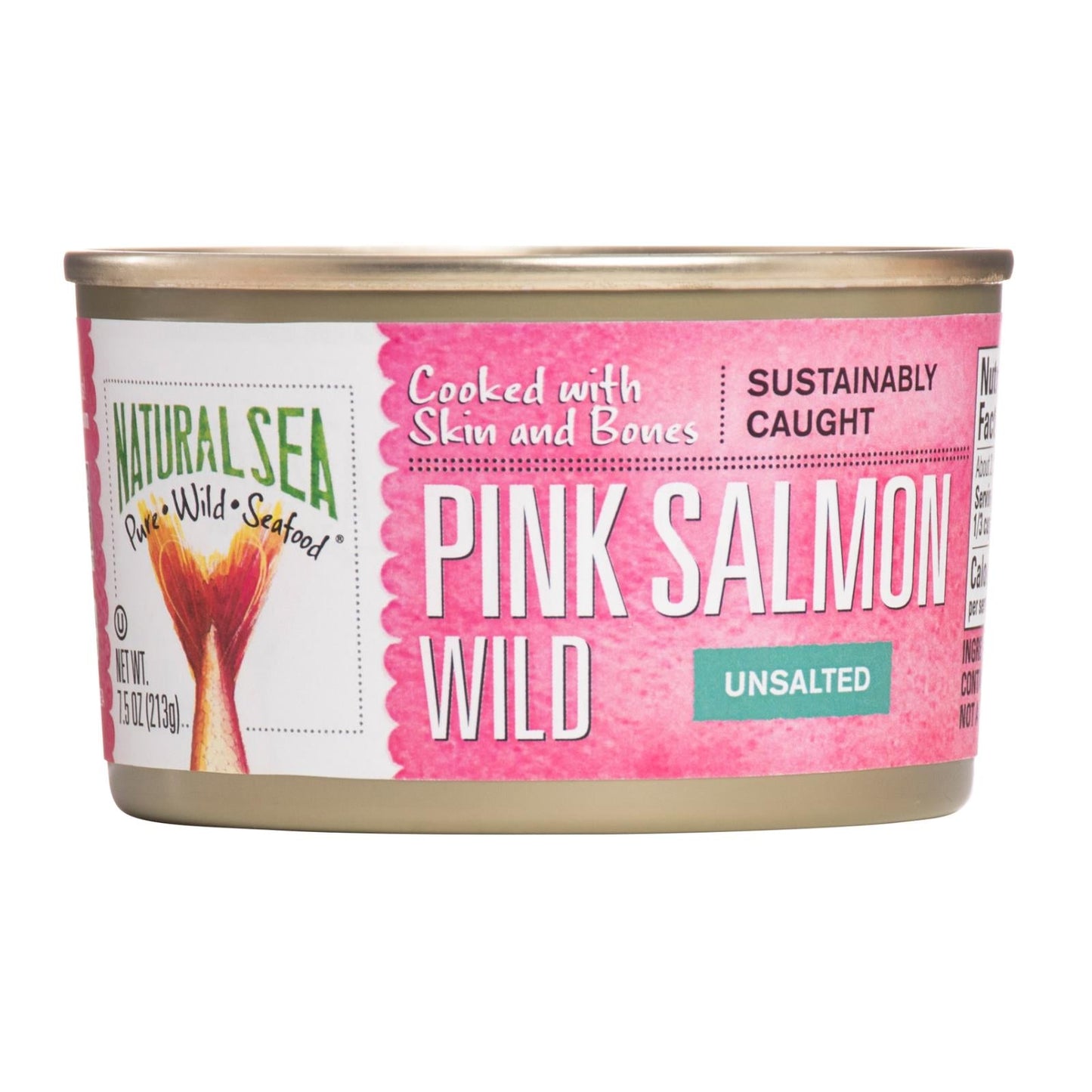 Unsalted Sea Wild Pink Salmon - 7.5 Ounce - Pack of 12