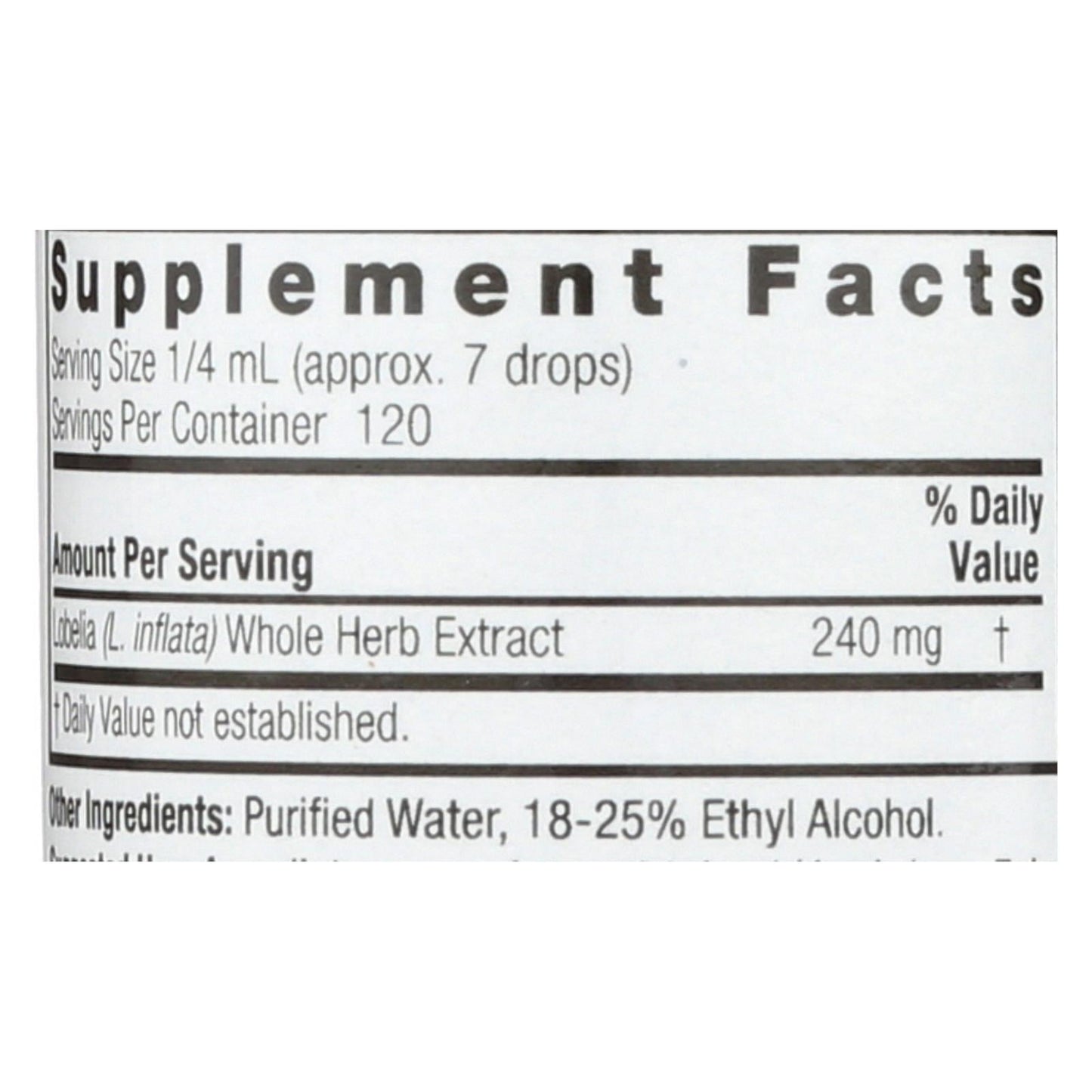 Nature's Answer Organic Alcohol Lobelia Herb Extract (1 Oz.)