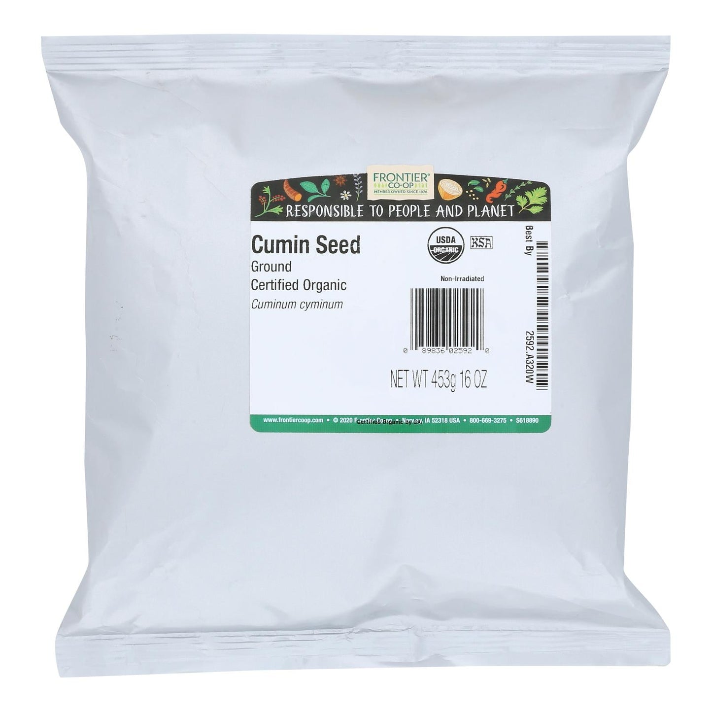 Frontier Herb - Organic Cumin Seed Powder (1lb) - Bulk Ground Cumin
