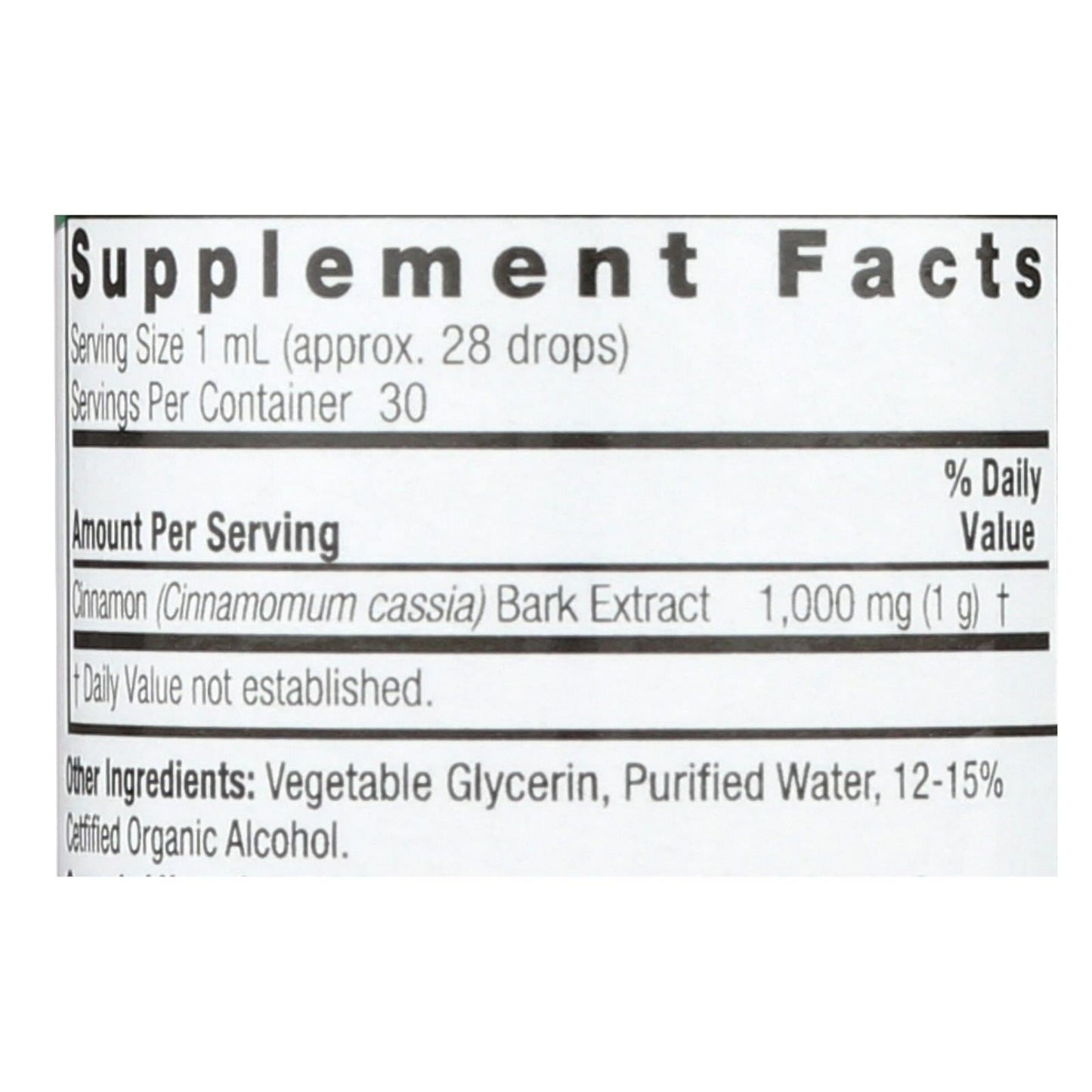 Nature's Answer Premium Cinnamon Bark Liquid Supplement, 1 Fl Oz
