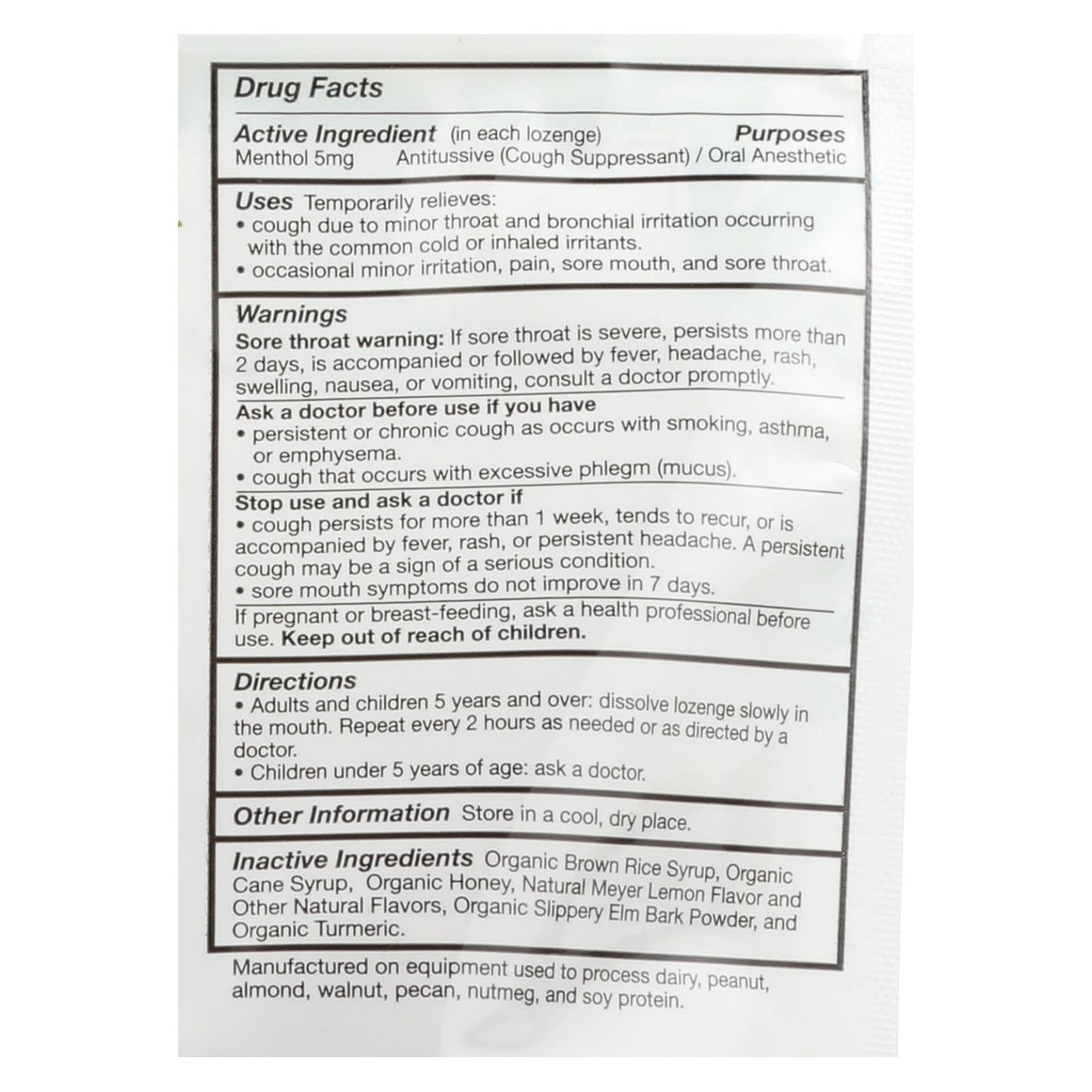Quantum Research Organic Cough Relief Lozenges: Meyer Lemon & Honey (18-Lozenge Pack)