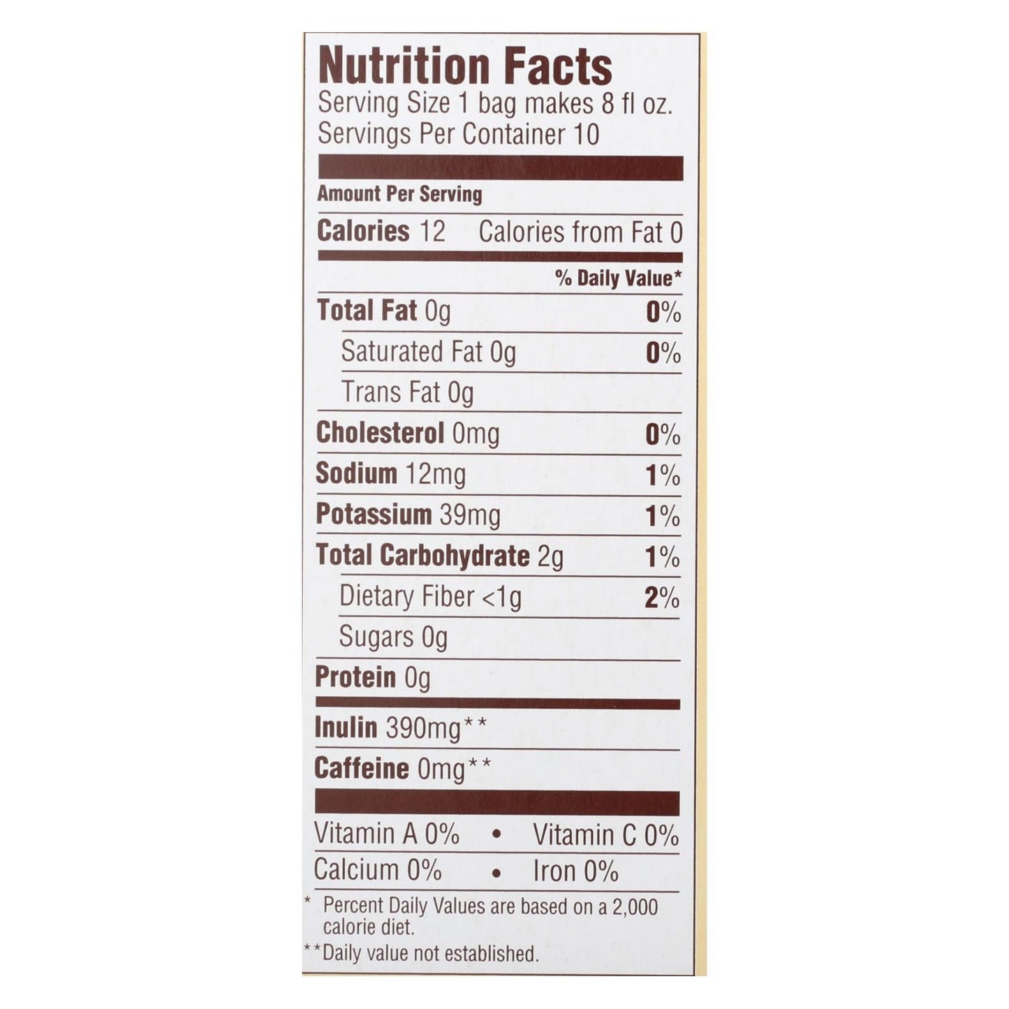 Teeccino Dandelion Turmeric and Chicory Herbal Tea, 10-Count Box