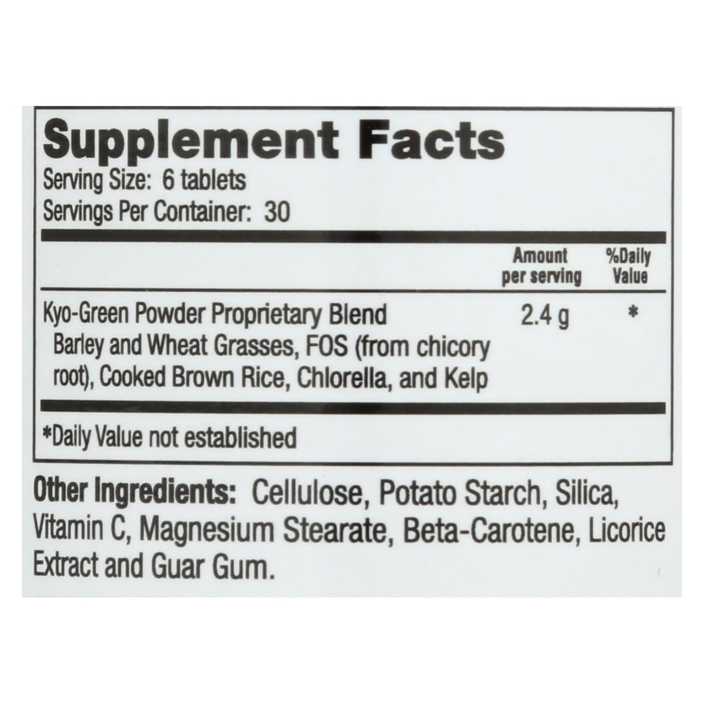 Kyolic Kyo-Green Whole Food Energy Supplement (180 Tablets)