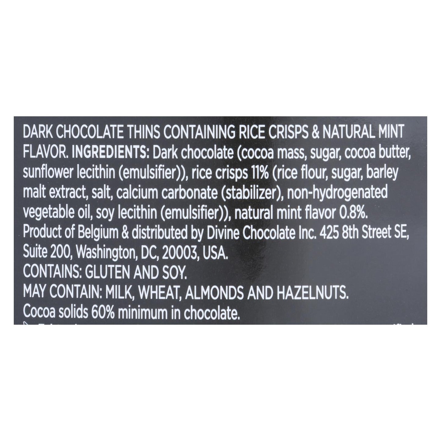 Divine Crisp Thins Dark Chocolate Mint (Pack of 12 - 2.8 Oz.)