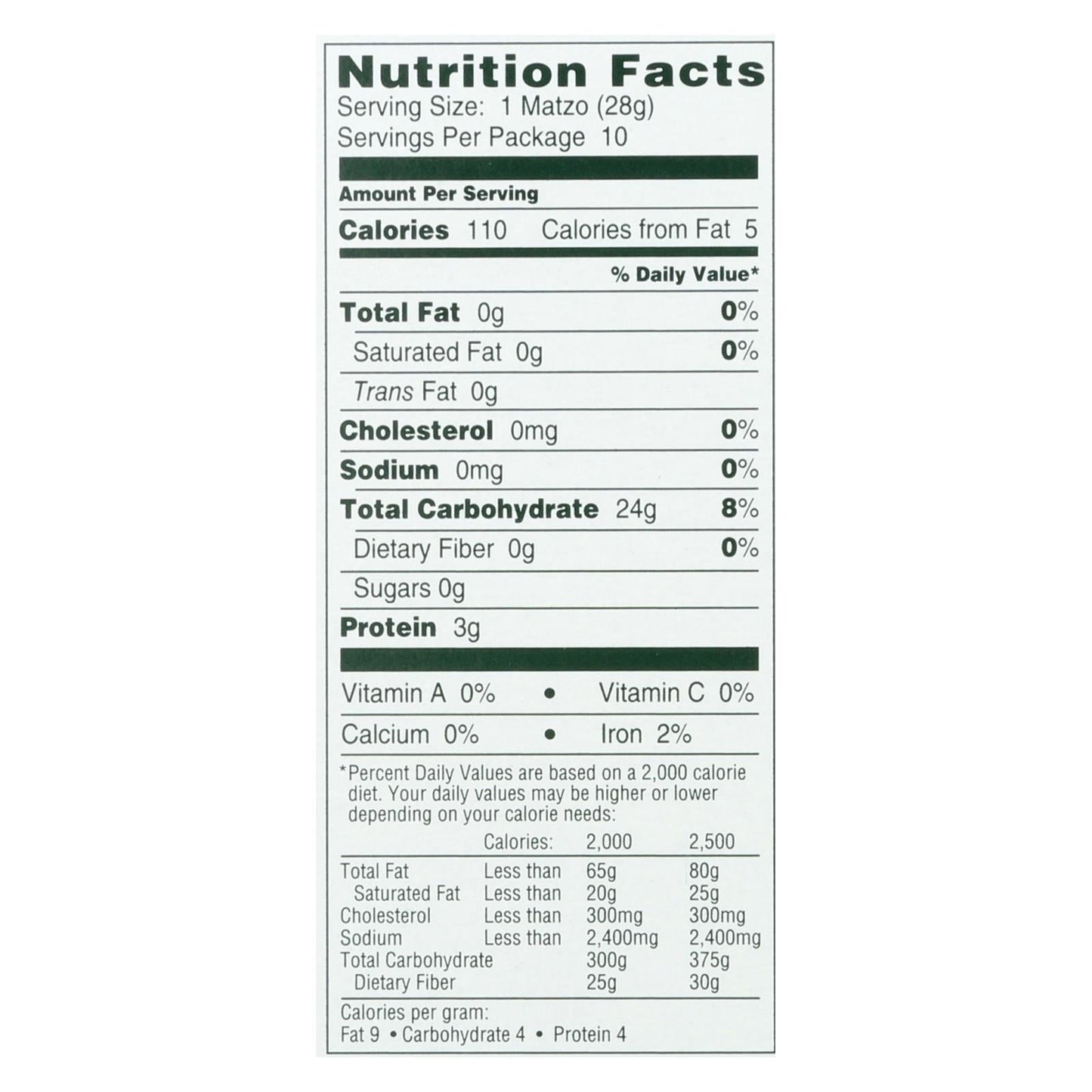 Manischewitz Organic Matzo, 10 Oz. Pack of 12