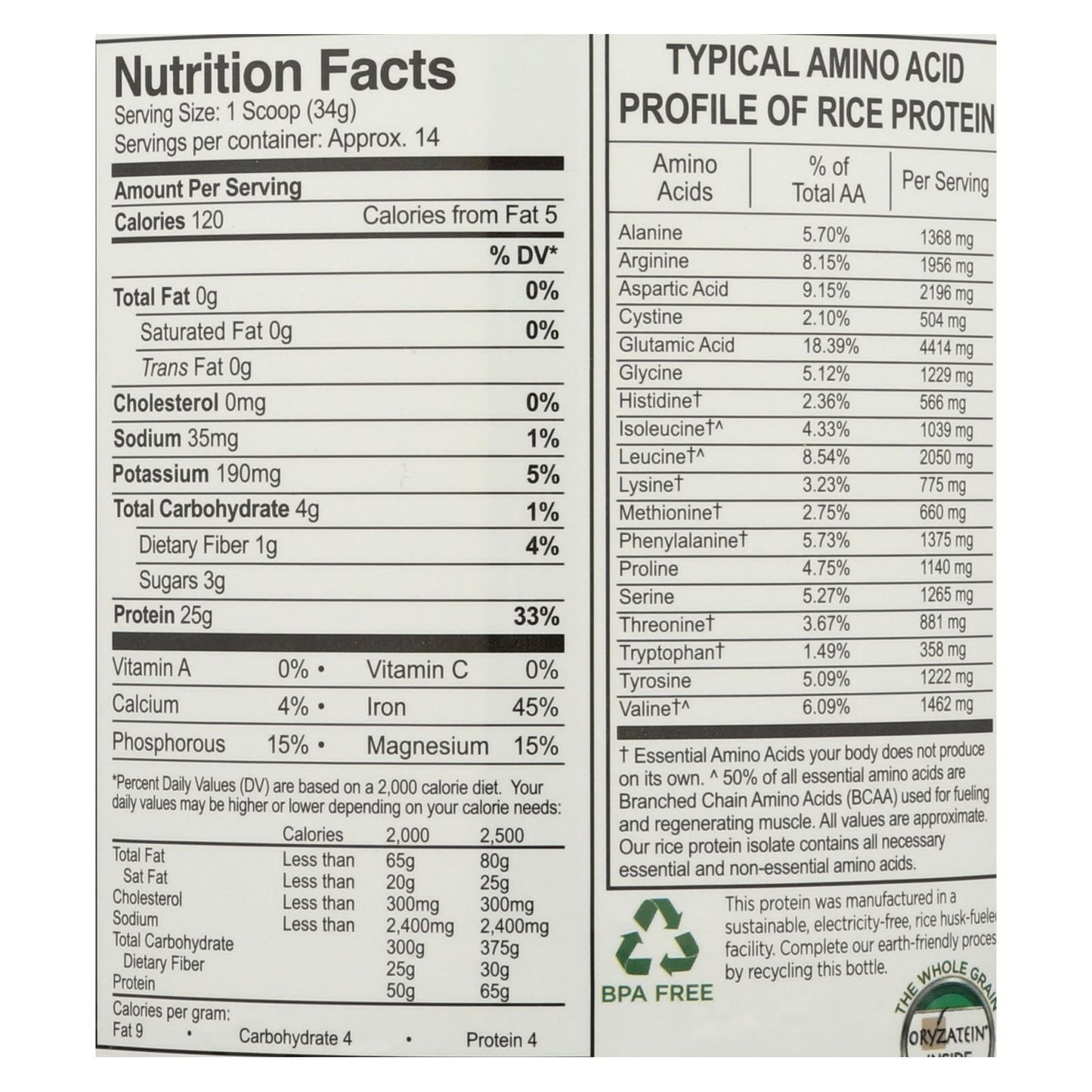 Growing Naturals Organic Chocolate Rice Protein Powder - 16.79 Oz.